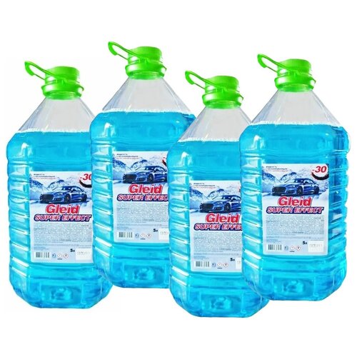 Незамерзайка, Жидкость для стеклоомывателя Gleid super effect без запаха, -30°C, 4 шт по 5 литров