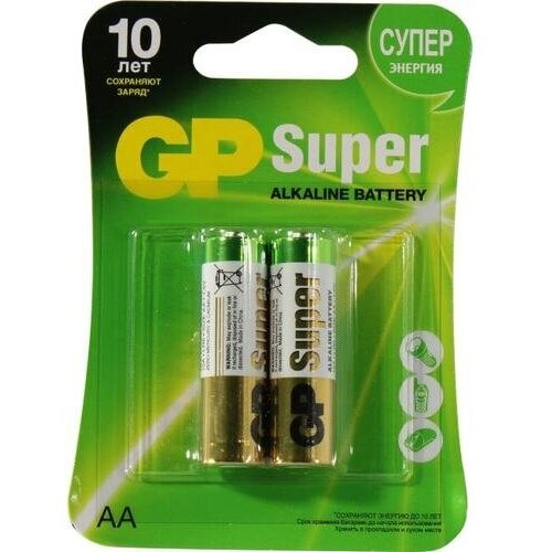 Батарейки батарейка aa lr6 gp super alkaline 1 5v 4 штук в 1 блистере