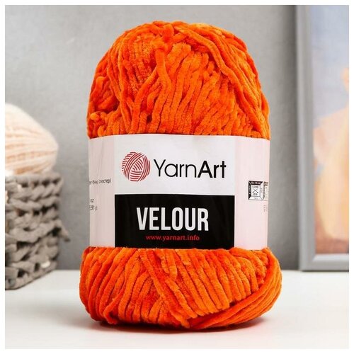 Пряжа YarnArt Velour 100% микрополиэстер 170 м /100г (865 рыжий) - 1 шт пряжа yarnart velour цвет мятный