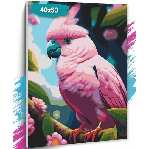 Картины по номерам Розовый попугай
