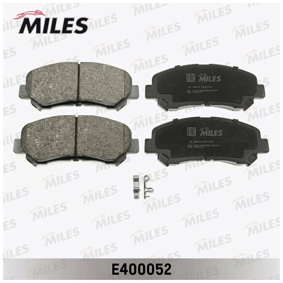 MILES Колодки тормозные передние (без датчика) (Смесь Low-Metallic) NISSAN QASHQAI 1.6/2.0 07-/X-TRAIL 07- (TRW GDB3467) E400052