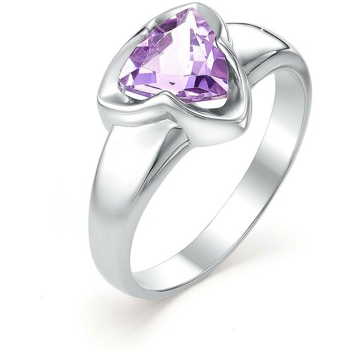фото Алькор кольцо с 1 аметистом из серебра 01-0373-00ам-00, размер 18.5
