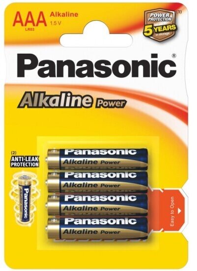 Элемент питания Panasonic Alkaline Power LR03 AAA бл 4