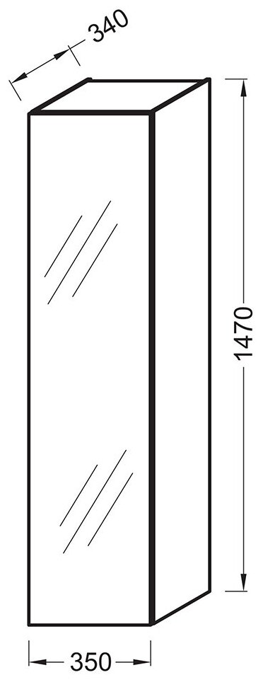 Пенал подвесной Jacob Madeleine EB2069G-J5 блестящий белый L - фотография № 9