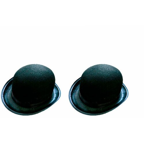 Шляпа Котелок черная фетровая карнавальная взрослая, размер 58 (Набор 2 шт.) шляпа котелок