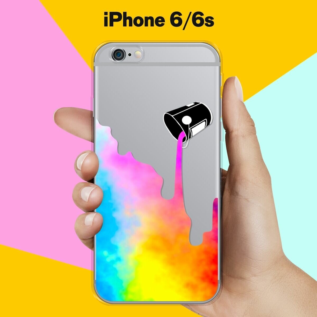 Силиконовый чехол на Apple iPhone 6/6s Краски / для Эпл Айфон 6/6с