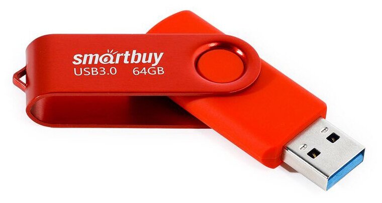 USB Flash Drive 64Gb - SmartBuy UFD 3.0 Twist Red SB064GB3TWR