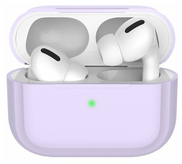 Чехол Deppa для футляра наушников Apple AirPods Pro, силикон, лавандовый - фото №3