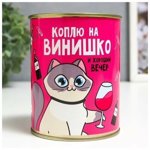 Копилка для денег, монет, купюр банка металл 