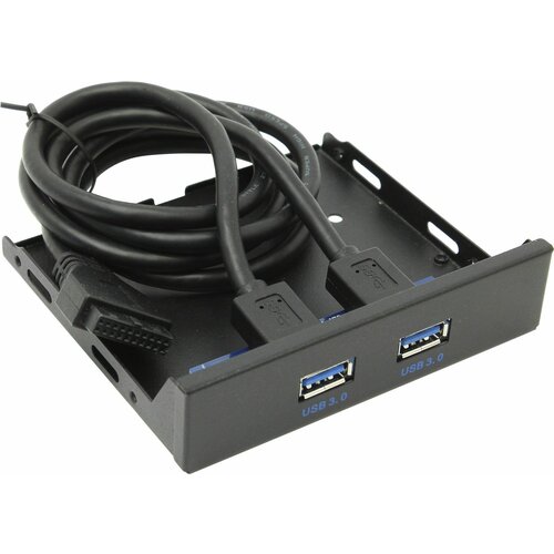 Аксессуар Greenconnect Планка USB 3.0 в корпус отсек 3,5 GC-20P2UF3, 1порт 20 pin (AF)на 2 (AF) внешних порта, металлический кронштейн, коробка