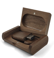 Флешка деревянная BambooWood "Овальная"из ореха 32GB 2.0 в подарочной коробке