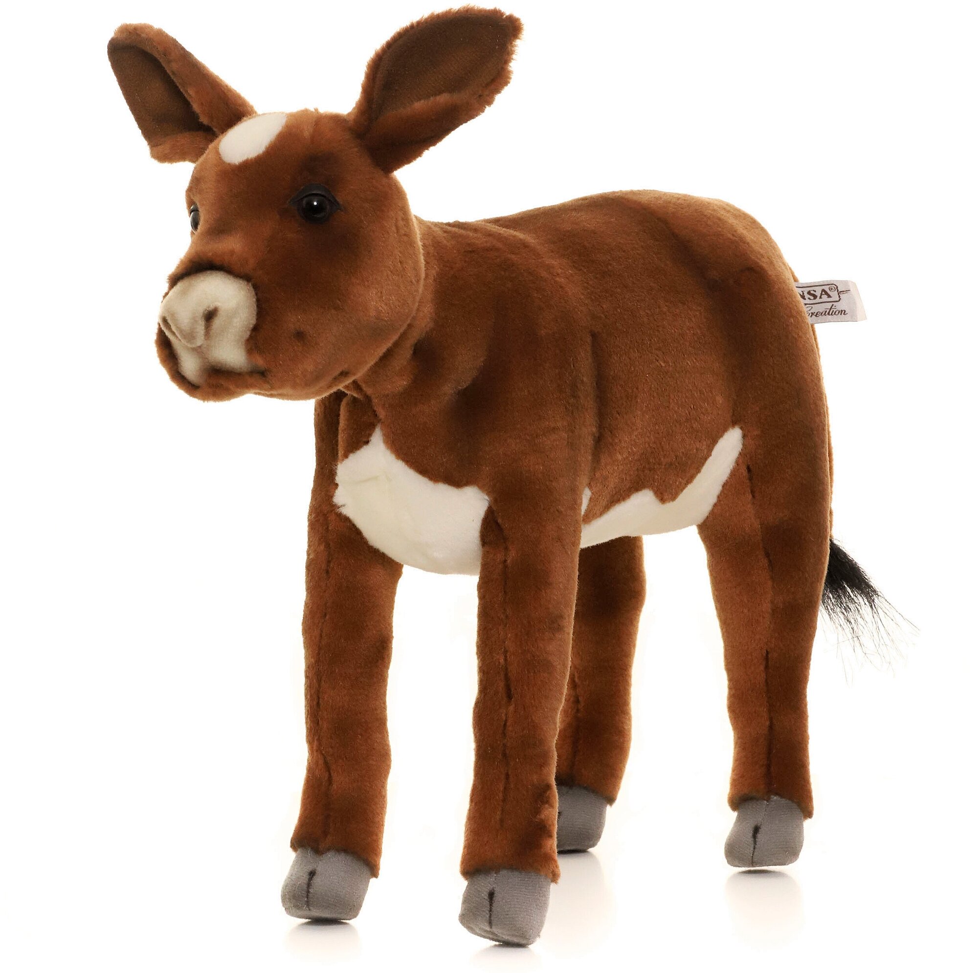 Реалистичная мягкая игрушка Hansa Creation, 3456 Бык, телёнок, коричневый, 34 см