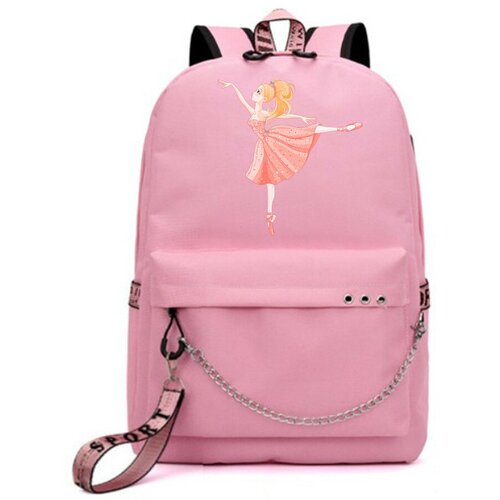 рюкзак балет с цепью розовый 7 Рюкзак Балет с цепью розовый №3