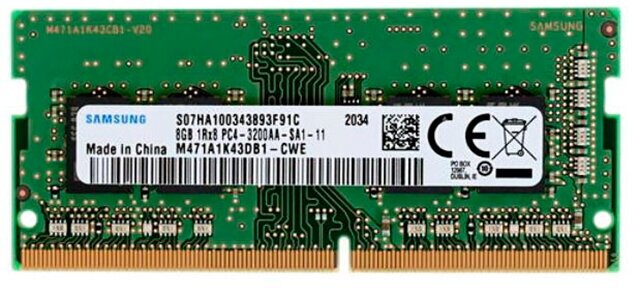 Модуль памяти Samsung DDR4 SO-DIMM 3200MHz PC-25600 CL11 - 8Gb M471A1K43DB1-CWE