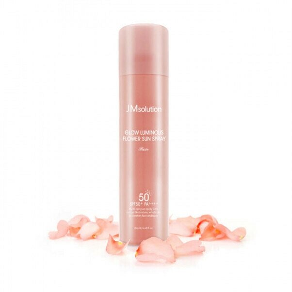 JMSolution Солнцезащитный спрей с дамасской розой Glow Luminous Flower Sun Spray SPF50+РА+++, 180 мл.