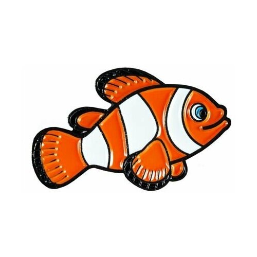 фото Значок металлический на рюкзак или одежду брошь сувенир рыба клоун немо москвариум