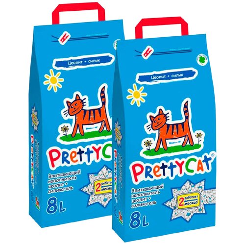 PRETTY CAT NATUREL наполнитель впитывающий для туалета кошек без запаха (4 + 4 кг)