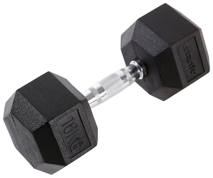 Гантель обрезиненная STARFIT DB-301 16 кг, черная