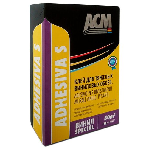 ACM клей для виниловых обоев Adhesiva S, 250 гр. Италия. клей для виниловых и флизелиновых обоев acm adhesiva tnt