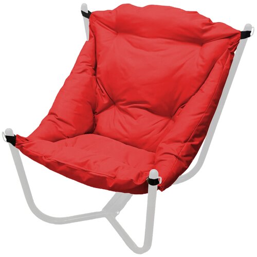Кресло M-Group ЧИЛ белый 12360106, красная подушка кресло