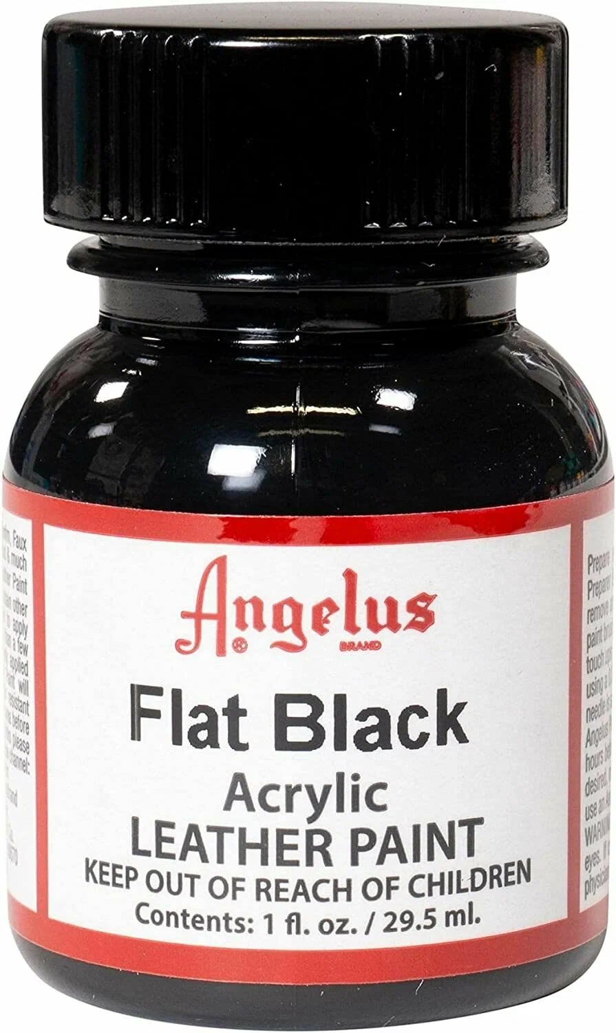 Акриловая краска для обуви Angelus, для ткани и кожи, бледно-черная 30 мл. - Flat Black 101. Краска для обуви, профессиональная краска. - фотография № 1