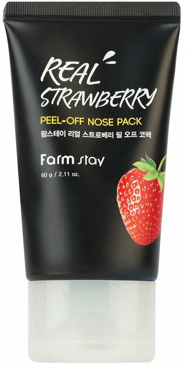 Farmstay маска-пленка для носа с экстрактом клубники Real Strawberry Peel-Оff Nose Pack, 60 г, 60 мл
