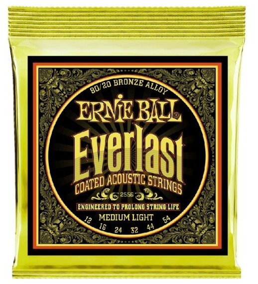 Струны Ernie Ball Everlast 80/20 Bronze Medium Light, для акустической гитары