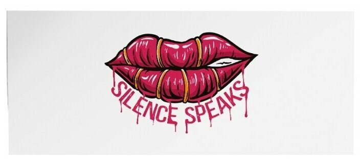 Трансфер "Silence speaks" переводная наклейка на одежду