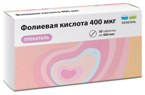 Фолиевая кислота 400мкг Пренаталь таб.№30