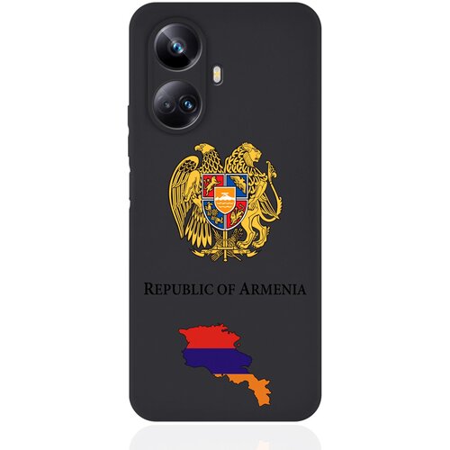 Черный силиконовый чехол SignumCase для Realme 10 Pro Герб Армении черный силиконовый чехол signumcase для realme c33 золотой герб армении