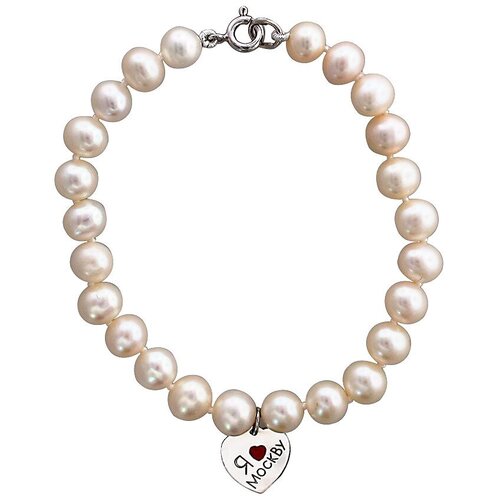 фото Эстет браслет с жемчугом и эмалью из серебра 01б351591э, 22 см, 11.14 г