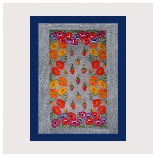 Набор для вышивания коврика: FLEURI ANEMONES Цветы Анемоны le boheur des dames 3655