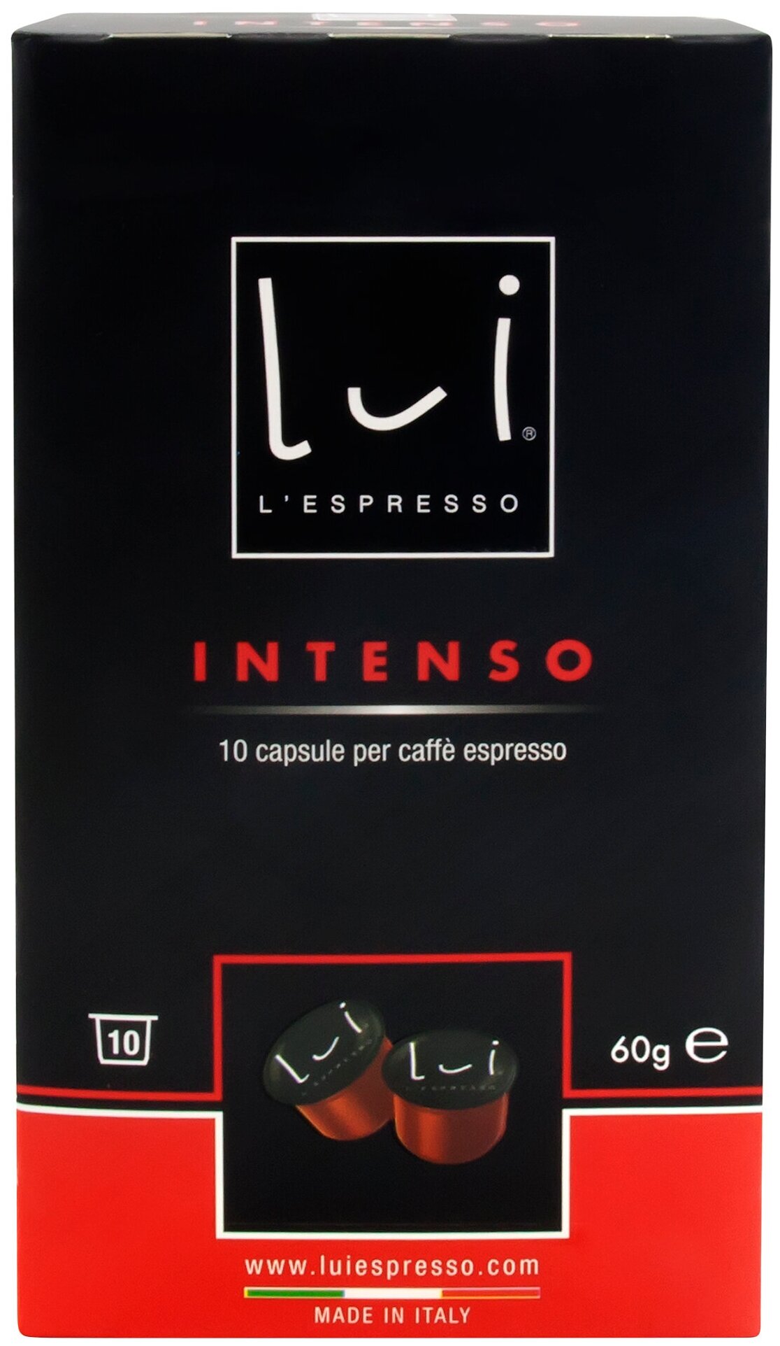 Кофе в капсулах Lui L'espresso Intenso, для кофемашин Lui L'espresso, 10 капсул - фотография № 2