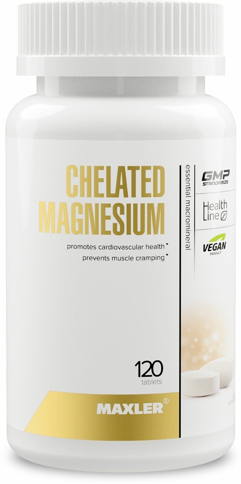MAXLER Chelated Magnesium таб., 250 мл, 166 г, 120 шт.