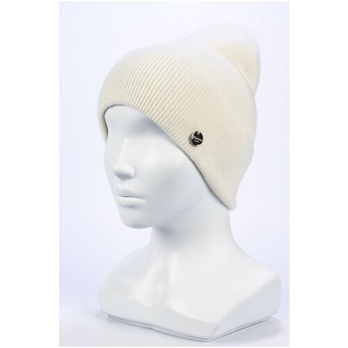 фото Шапка с отворотом weaving design миа цвет молочный