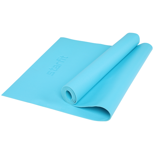 фото Коврик для йоги starfit fm-103 pvc hd 173 x 61 x 0,4 см(голубой)