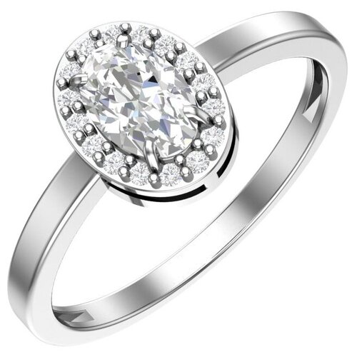 фото Серебряное кольцо с бесцветными фианитами 1100985-00775 pokrovsky