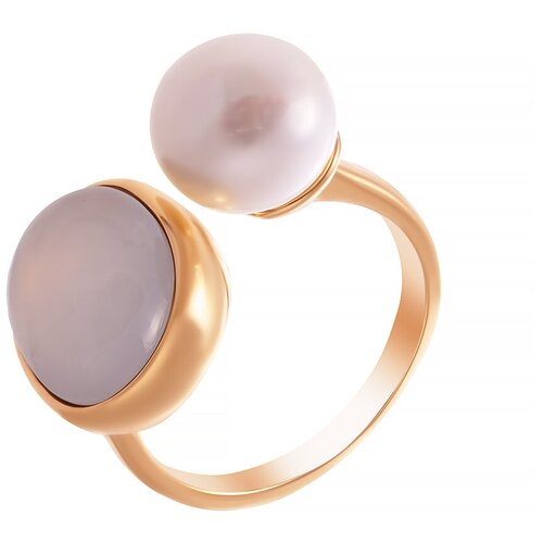 фото Element47 кольцо из серебра 925 пробы с халцедонами и барочным жемчугом sr2122_ko_ch_wb_yg, размер 18.5