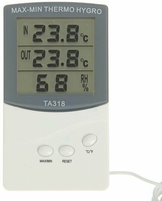 Термометр LuazON LTR-07, электронный, 2 датчика температуры, датчик влажности, белый - фотография № 2