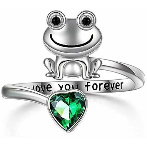 фото Кольцо лягушка зеленая desire