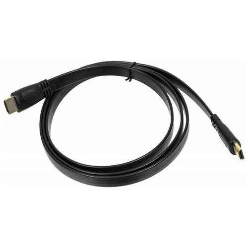 Кабель Behpex High Speed Flat HDMI (m)-HDMI (m), 1.5 м, ver.1.4, позолоченные контакты, черный кабель аудио видео high speed ver 1 4 flat hdmi m hdmi m 5м позолоч конт черный