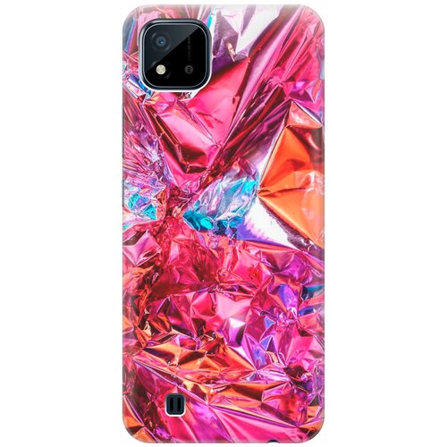 фото Re:pa накладка transparent для realme c20 / c11 (2021) с принтом "розовая фольга"