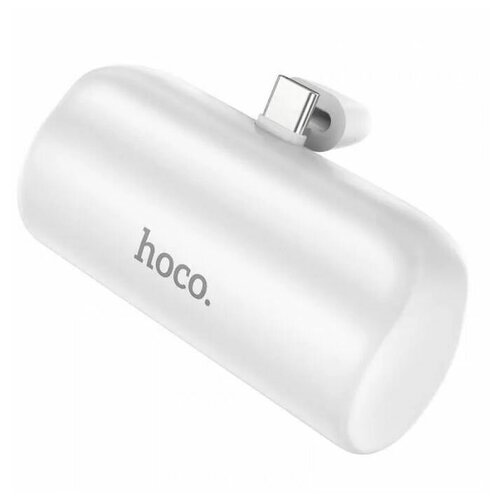 Внешний аккумулятор повербанк Power bank HOCO J106 Mini для Type-C 5000mAh белый с подставкой / Портативное зарядное устройство для телефона