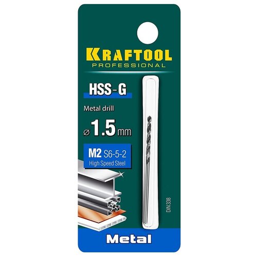 Сверло по металлу Kraftool 29651-1.5 1.5 x 40 мм