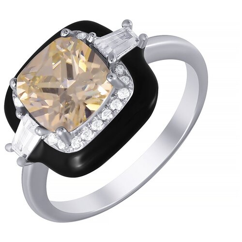 фото Element47 кольцо из серебра 925 пробы с кубическим цирконием и эмалью h13003_ko_enam_001_wg, размер 18.5