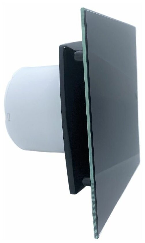 Вентилятор D100мм с датчиком движения и таймером, фланцем и обратным клапаном EXTRA A100MS-K (Сербия), стеклянная панель цвета черный глянец. - фотография № 9