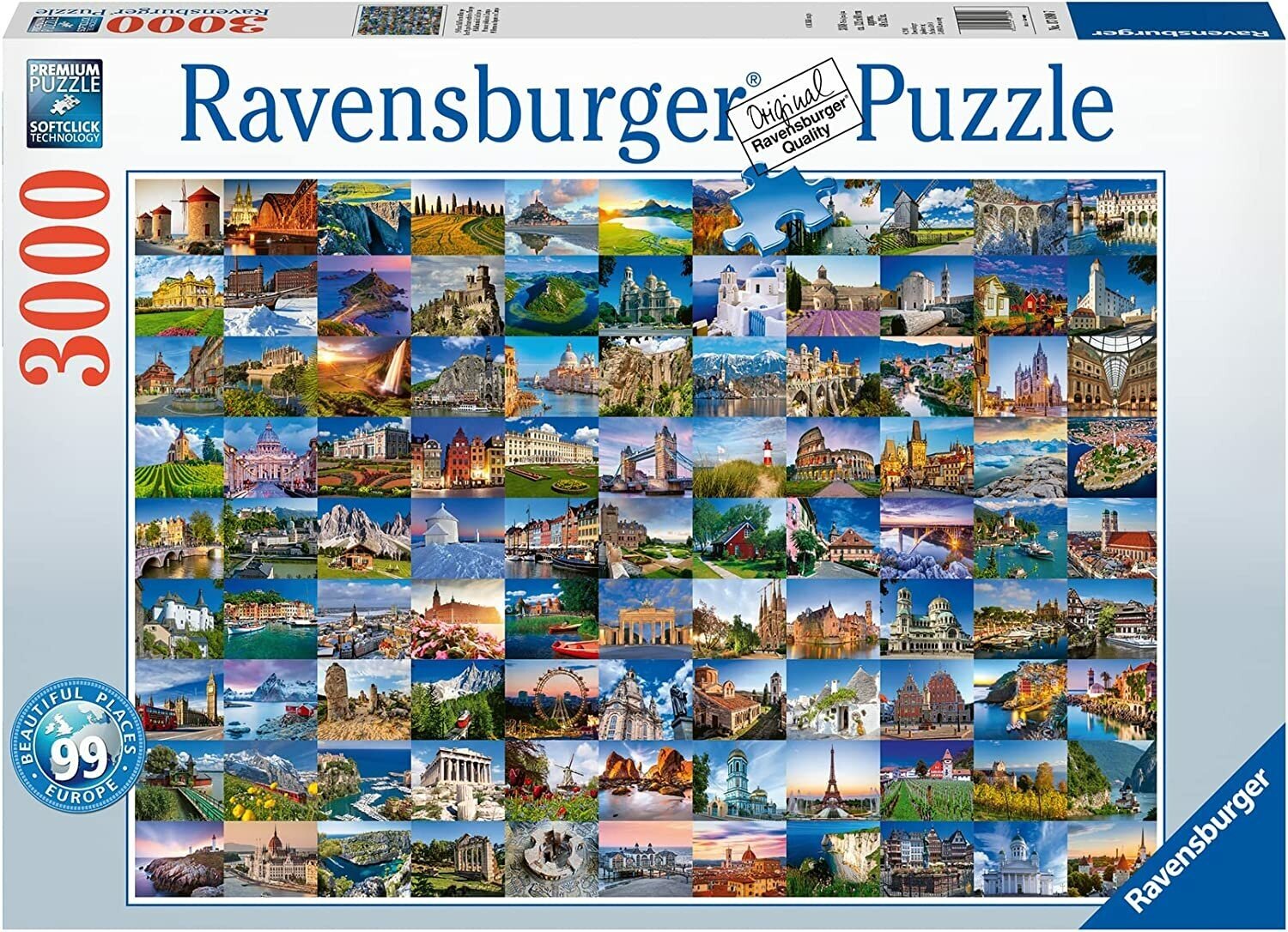 Пазл Ravensburger 3000 деталей: Красивые места Европы