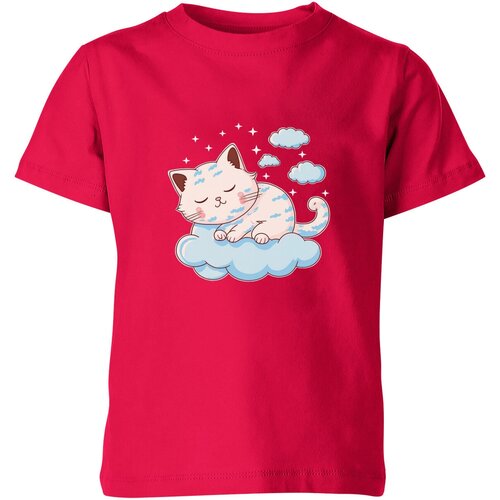 мужская футболка спящий котик s синий Футболка Us Basic, размер 14, розовый