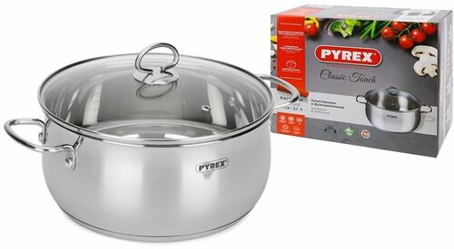 Кастрюля PYREX Classic Touch CT18AEX/E006, 2.1л, с крышкой, серебристый