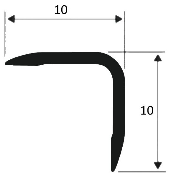 Угол 10*10мм "DO-1" 2,7м Серебро глянец анод. алюм.